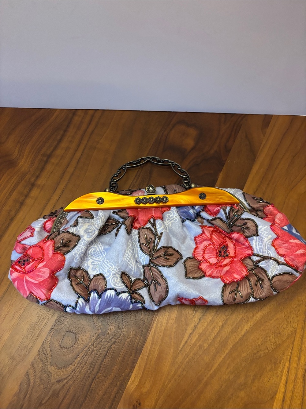 Max Meyer Floral Embroidered Evening Clutch